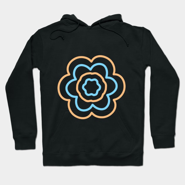 Orange and light blue flower Hoodie by Just a Cute World